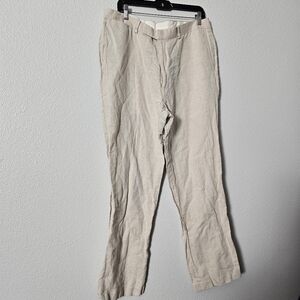 Men's Claiborne Linen Cream Pants Sz 36/32